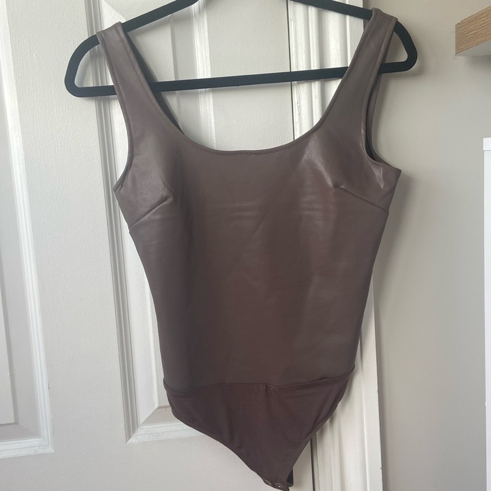 Brown Leather Body Suit